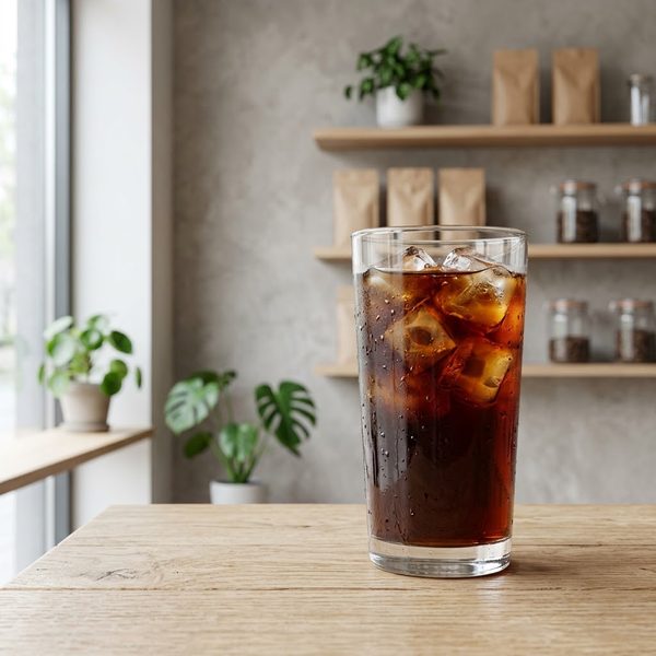Vaso alto de cold brew con hielo